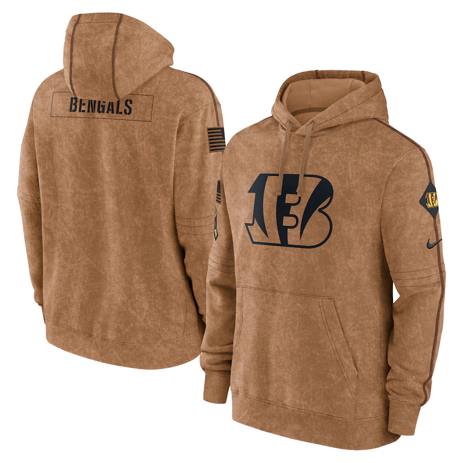 Cincinnati Bengals Men's Nike Brown 2023 Salute To Service Club Pullover Hoodie