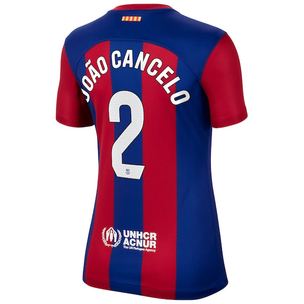 Joao Cancelo Barcelona Nike Women's 2023/24 Home Stadium Replica Player Jersey - Royal - Image 3