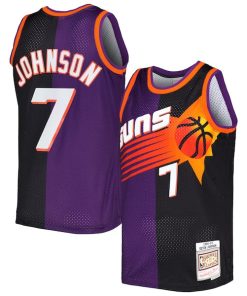 Kevin Johnson Phoenix Suns Hardwood Classics 1996/97 Split Swingman Jersey - Purple/Black
