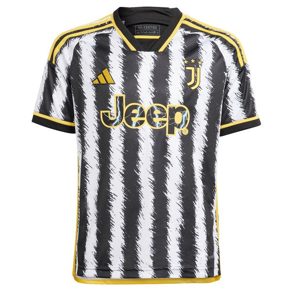 Timothy Weah Juventus adidas Youth 2023/24 Home Replica Player Jersey - Black - Image 2