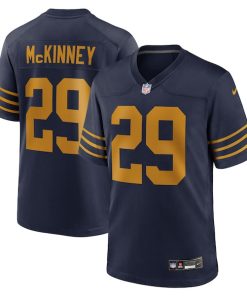 Alternative view of Xavier McKinney Green Bay Packers Nike The 1923 Classic Game Jersey - Navy/Green