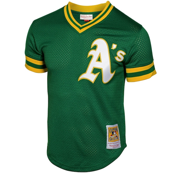 Rickey Henderson Oakland Athletics 1991 Cooperstown Mesh Batting Practice Jersey - Green - Image 3