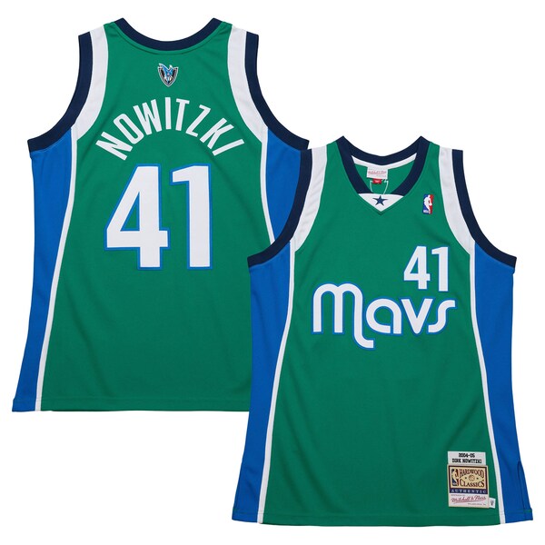 Dirk Nowitzki Dallas Mavericks 2004/05 Hardwood Classics Authentic Jersey - Green