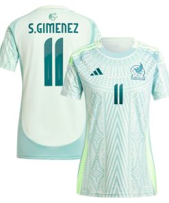 Santiago Gim¨¦nez Mexico National Team adidas Women's 2024 Away Replica Player Jersey - Green