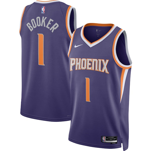 Devin Booker Phoenix Suns Nike Unisex Swingman Jersey - Icon Edition - Purple/White - Image 2