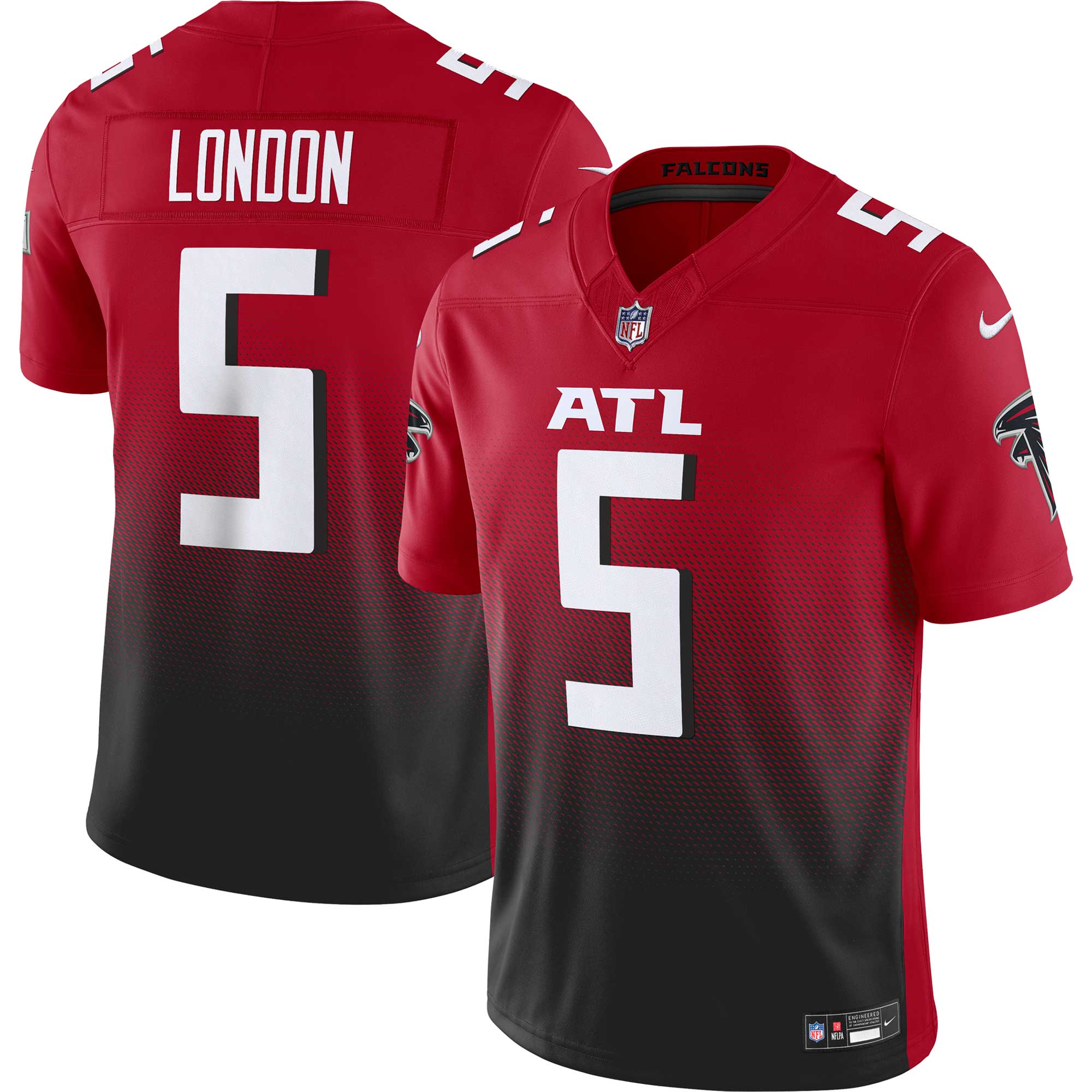 Drake London Atlanta Falcons Nike Vapor F.U.S.E. Limited Jersey - Black/Red - Image 6