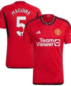 Harry Maguire Manchester United adidas 2023/24 Home Replica Player Jersey - Red/Green