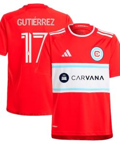 Brian Guti¨¦rrez Chicago Fire adidas Youth 2024 Return To Red Replica Player Jersey?¨C Red