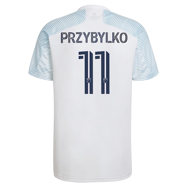 Kacper Przybylko Chicago Fire adidas 2022 Lakefront Kit Replica Player Jersey - White - Image 3