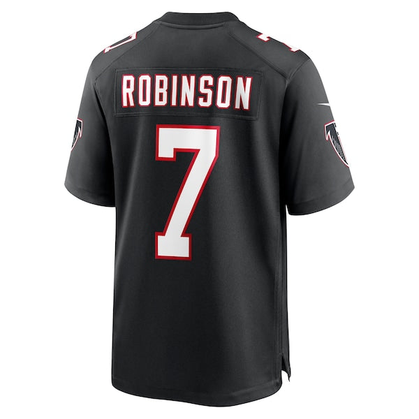 Bijan Robinson Atlanta Falcons Nike 2023 NFL Draft First Round Pick Throwback Game Jersey - Black/White - Image 4