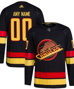 Vancouver Canucks adidas  Alternate  Primegreen Authentic Custom Jersey - Black