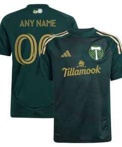 Portland Timbers adidas Youth 2025 Forever Green & Gold Replica Custom Jersey - Green