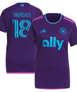 Kerwin Vargas Charlotte FC adidas Women's 2023 Crown Jewel Kit Replica Player Jersey - Purple