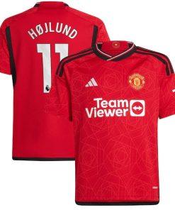 Rasmus H?jlund Manchester United adidas Youth 2023/24 Home Replica Player Jersey?¨C Red