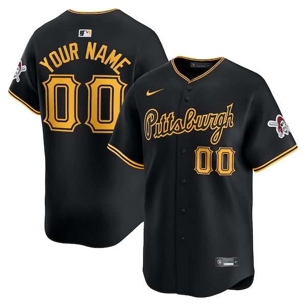 Pittsburgh Pirates Nike Alternate Limited Custom Jersey?ยจC Black