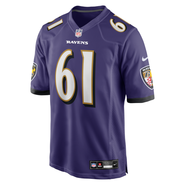 Sam Mustipher Baltimore Ravens Nike Team Game Jersey - Purple - Image 2