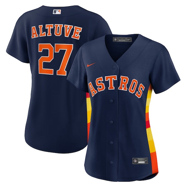 Jose Altuve Houston Astros Nike Women's Alternate Replica Player Jersey - Navy/White - Image 2