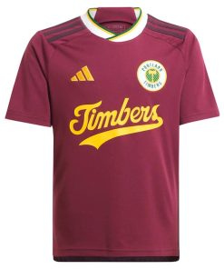 Alternative view of Portland Timbers adidas Youth 2024 Archive Replica Jersey - Red