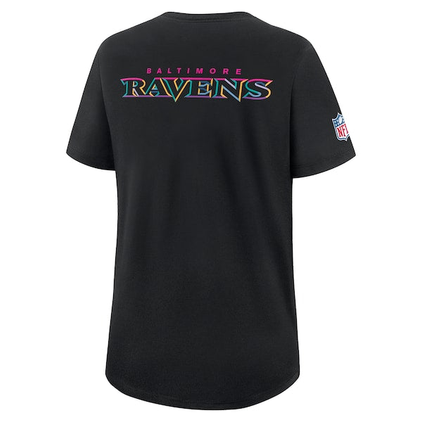Baltimore Ravens Nike Women's 2025 NFL Crucial Catch Tri-Blend Dri-FIT T-Shirt - Black - Image 3