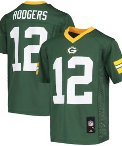 Aaron Rodgers Green Bay Packers Youth Replica Player Jersey - Green/White