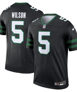 Alternative view of Garrett Wilson New York Jets Nike Alternate Legend Jersey  - Legacy Black