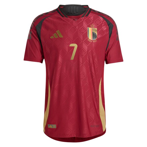 Kevin De Bruyne Belgium National Team adidas 2024 Home Authentic Player Jersey - Burgundy - Image 2