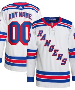 New York Rangers adidas  Away  Primegreen Authentic Custom Jersey - White