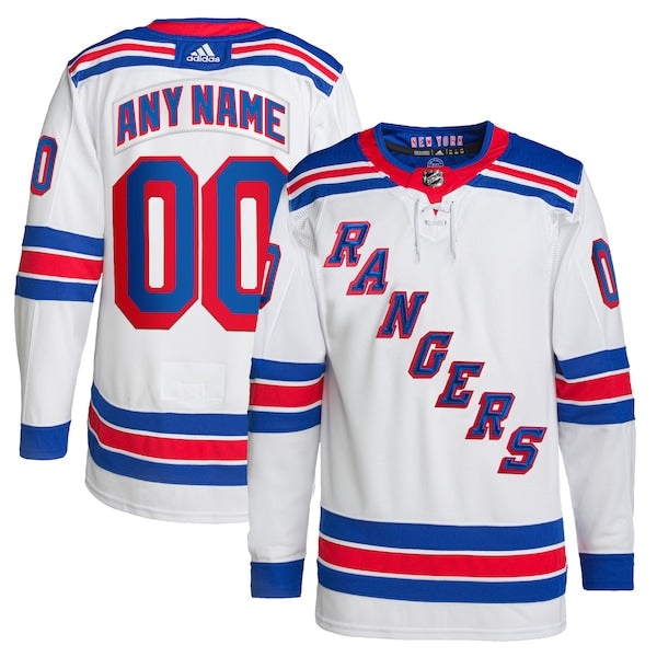 New York Rangers adidas Away Primegreen Authentic Custom Jersey - White