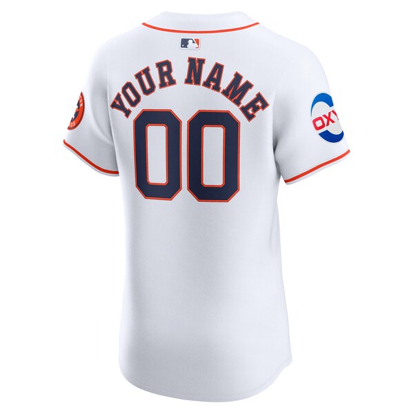 Houston Astros Nike Home Elite Custom Patch Jersey - White - Image 3