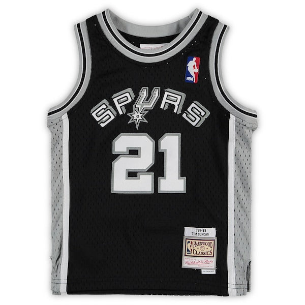 Tim Duncan San Antonio Spurs Preschool 1998/99 Hardwood Classics Throwback Team Jersey - Black - Image 2