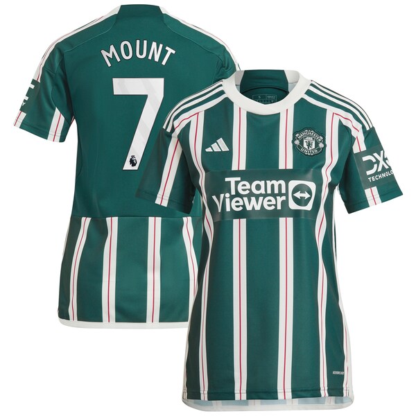 Mason Mount Manchester United adidas Women's 2023/24 Away Replica Player Jersey - Green/Red - Image 2