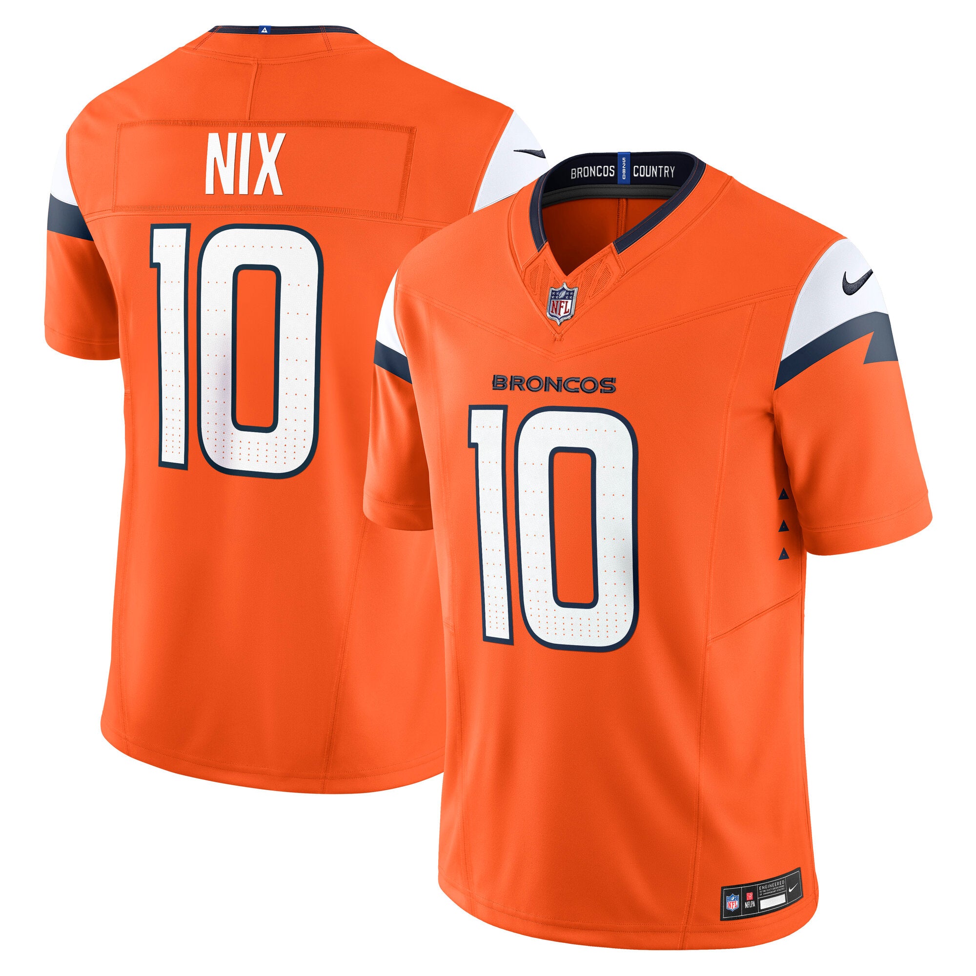Bo Nix Denver Broncos Nike Alternate Vapor F.U.S.E. Limited Jersey - Navy/Orange - Image 6