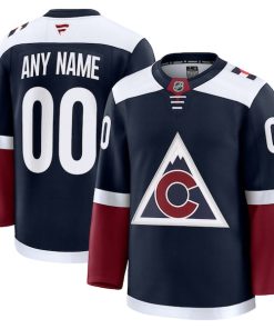 Alternative view of Colorado Avalanche  Alternate Premium Custom Jersey - Navy/Burgundy/White