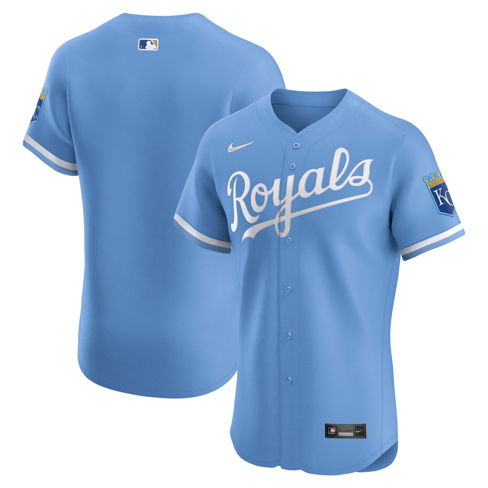 Kansas City Royals Nike Alternate 2 Elite Jersey - Royal/White/Light Blue - Image 8