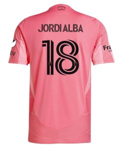 Alternative view of Jordi Alba Inter Miami CF adidas 2025 Euforia Authentic Player Jersey - Light Pink