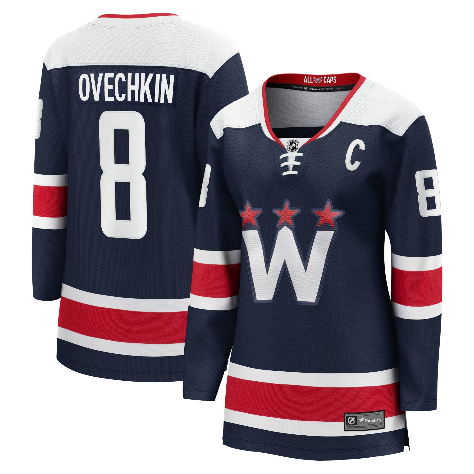 Alexander Ovechkin Washington Capitals Women's Alternate 50th Anniversary Premier Breakaway Player Jersey - Black/Navy/White - Image 5