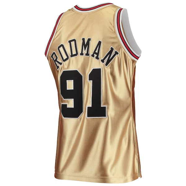 Dennis Rodman Chicago Bulls 75th Anniversary 1997/98 Hardwood Classics Swingman Jersey - Gold - Image 3