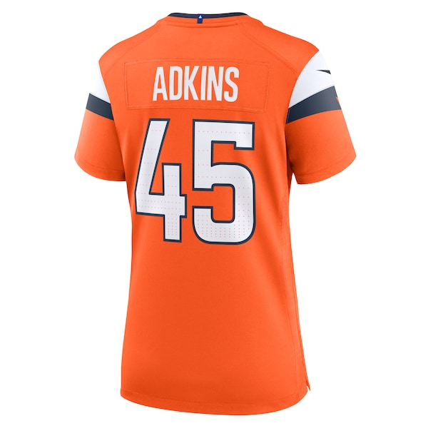 Nate Adkins Denver Broncos Nike Women's Team Game Jersey - Orange - Image 3