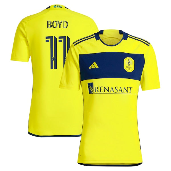 Tyler Boyd Nashville SC adidas 2024 The 615 Kit Replica Player Jersey - Yellow/Black - Image 3