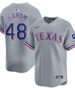 Jacob deGrom Texas Rangers Nike Away Limited Player Jersey - Gray/White