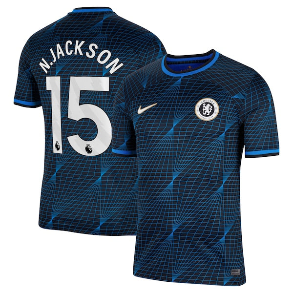 Nicolas Jackson Chelsea Nike 2023/24 Away Stadium Replica Player Jersey - Navy/Blue/Mint - Image 2