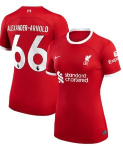 Alternative view of Trent Alexander-Arnold Liverpool Nike Women's 2023/24 Home Replica Player Jersey - Red/White