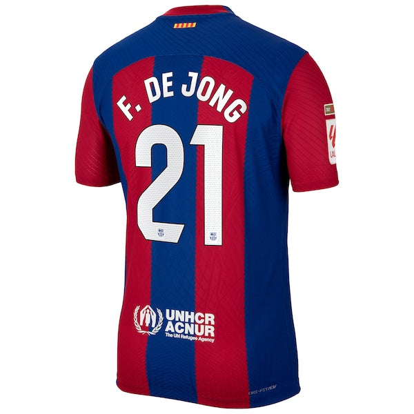 Frenkie de Jong Barcelona Nike 2023/24 Home Authentic Jersey - Royal/Aqua/White - Image 4