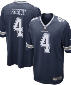 Alternative view of Dak Prescott Dallas Cowboys Nike Game Team Jersey - Navy/White