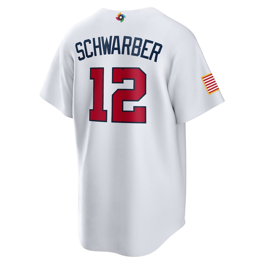 Kyle Schwarber USA Baseball Nike 2023 World Baseball Classic Replica Player Jersey - White - Image 3
