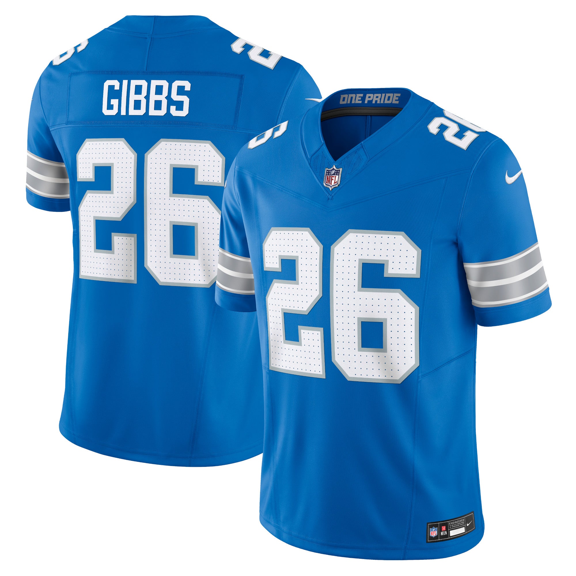Jahmyr Gibbs Detroit Lions Nike Vapor F.U.S.E. Limited Jersey - White/Blue - Image 5