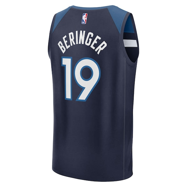 Joan Beringer Minnesota Timberwolves 2025 NBA Draft First Round Pick Fast Break Replica Jersey - Icon Edition - Navy - Image 3