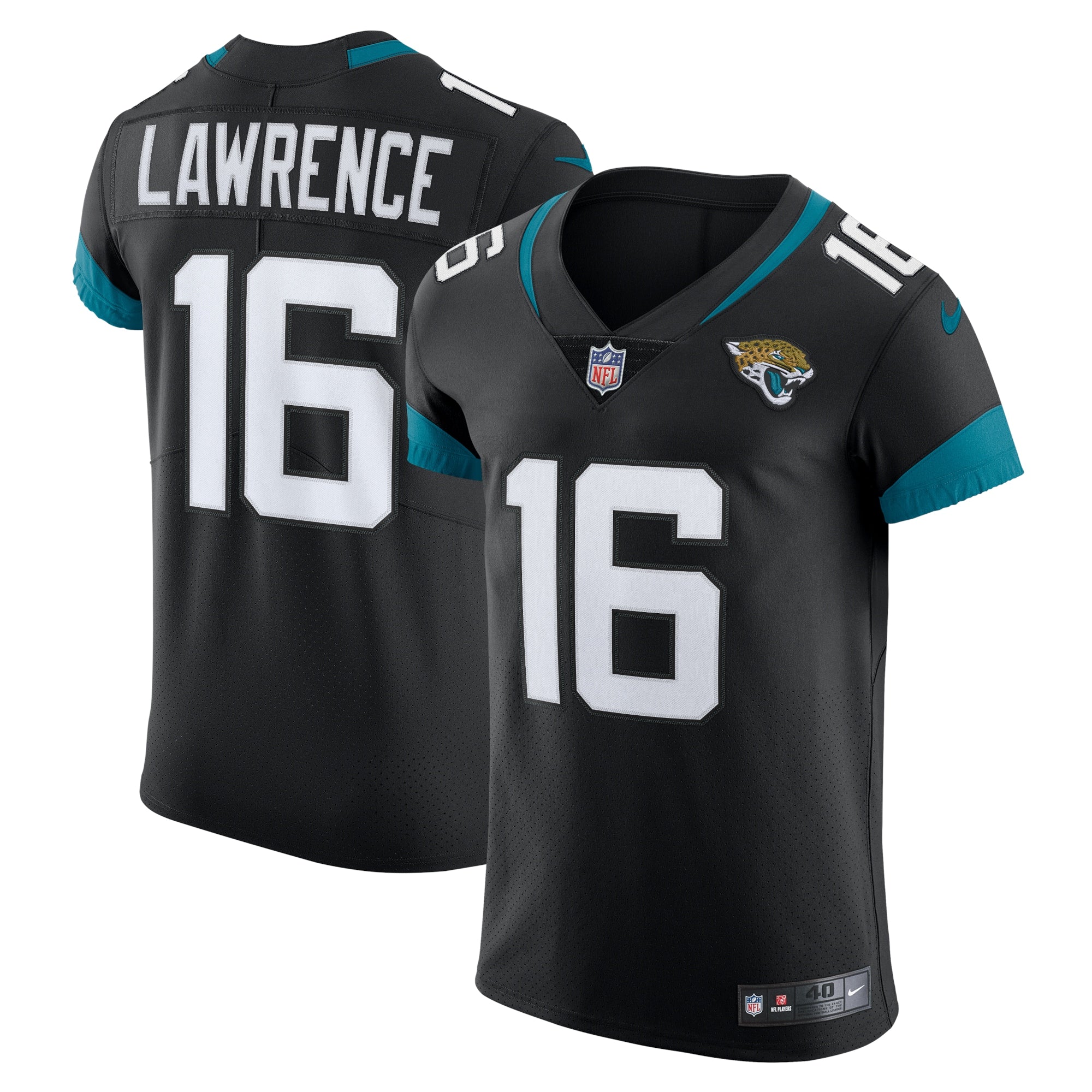 Trevor Lawrence Jacksonville Jaguars Nike Vapor Elite Jersey - Teal/Black - Image 6