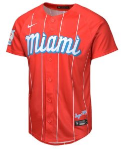 Alternative view of Miami Marlins Nike Youth City Connect Limited Jersey - Red