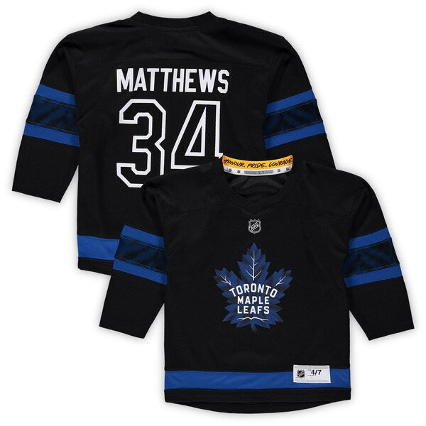 Auston Matthews Toronto Maple Leafs Preschool Alternate Replica Player Jersey - Black/Royal - Image 4